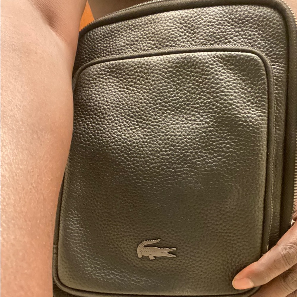 Lacoste Black Leather Men's Bag